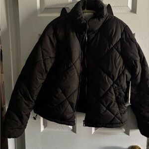 Black Quilted Puffer Jacket